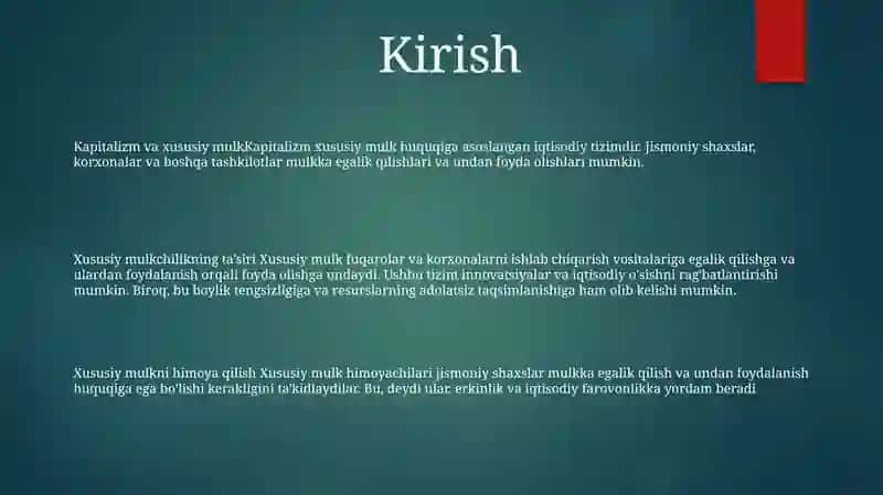 Xususiy Kapital Tahlili 2