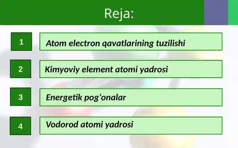 Atomelektron qavatlarining tuzilishi 2