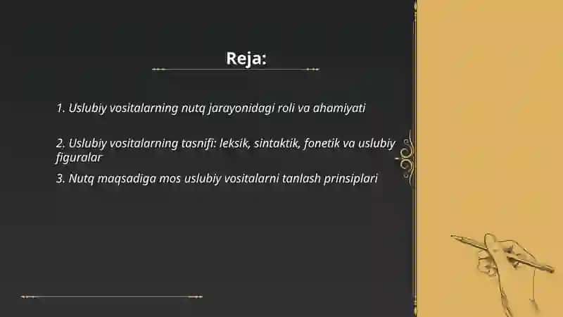 Uslubiy vositalarning nutq jarayonidagi roli va ahamiyati 2