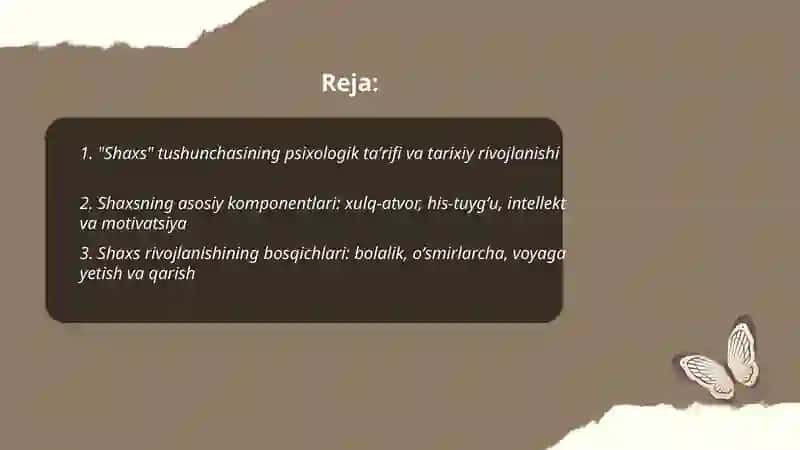 "Shaxs" tushunchasi va shaxs rivojlanishining o'ziga xos xususiyatlari 2