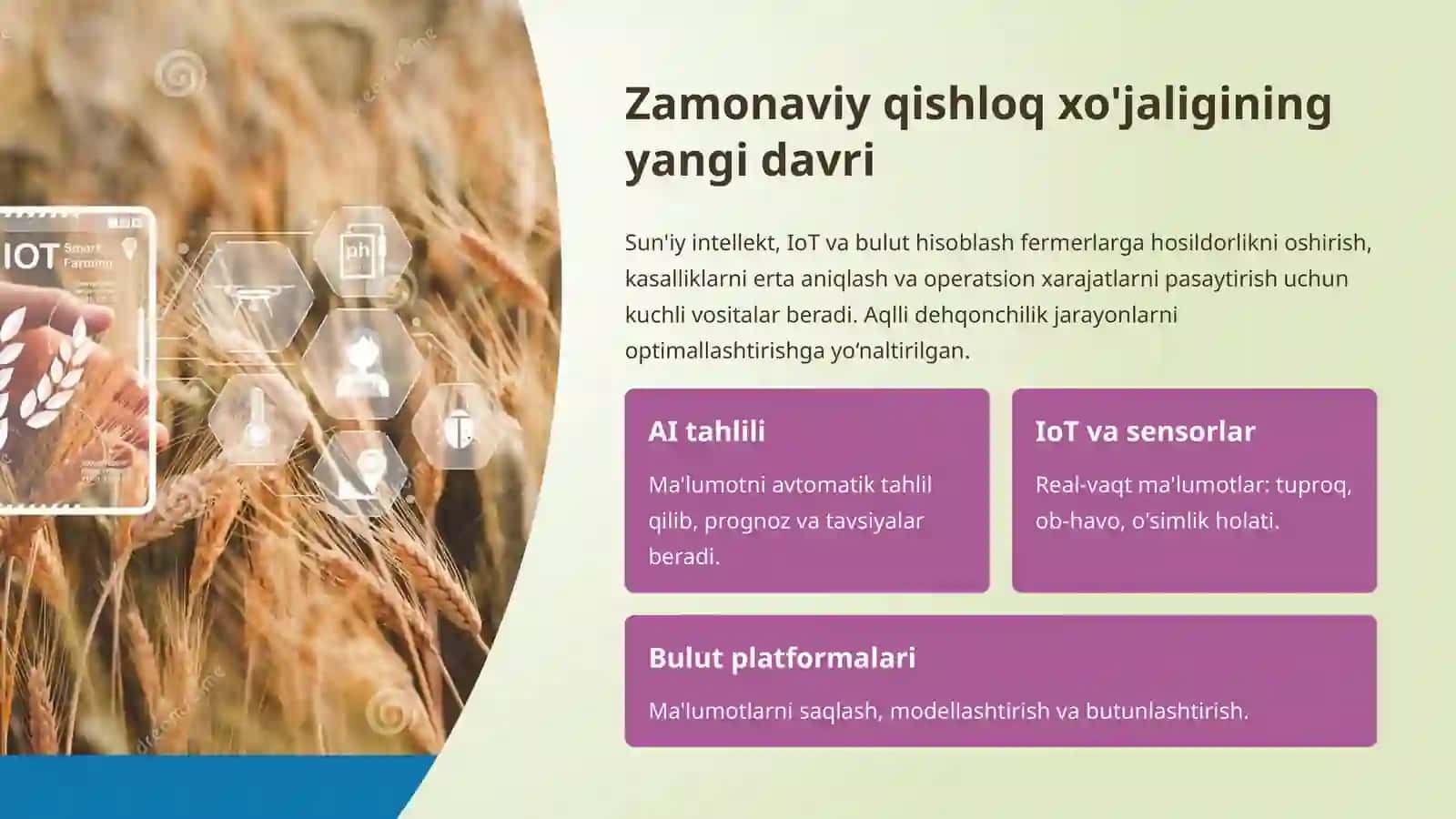Qishloq xo'jaligini prognozlashda o'rnatilgan tizimlar ahamiyati 2