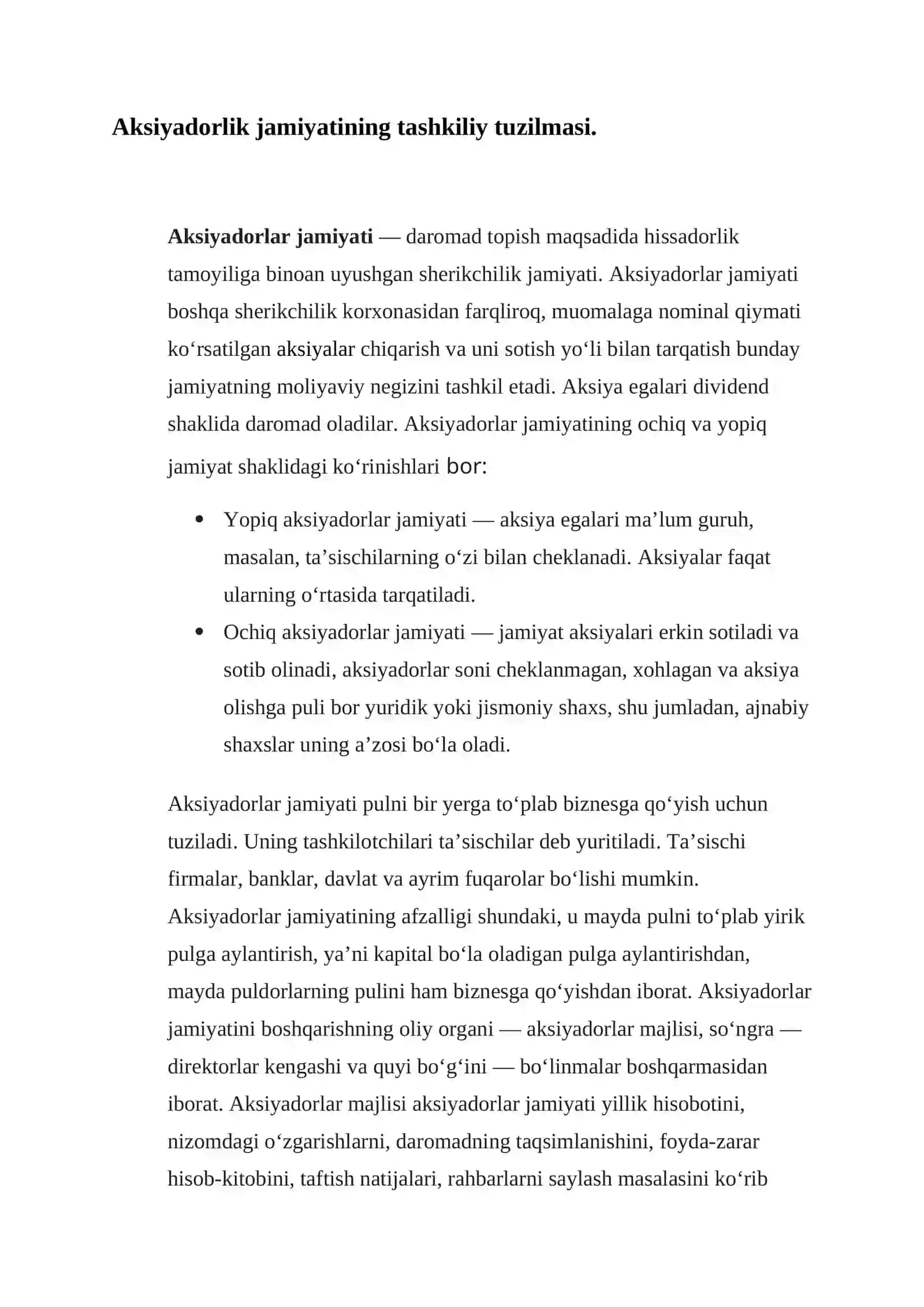 Aktsionerlik jamiyatida pul mablaglari hisobi va auditi 2
