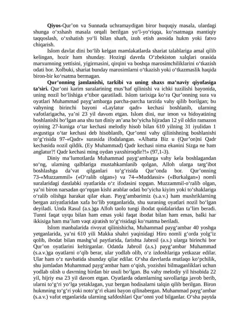 Islom dini manbalari, aqidaviy maktablari va ularning hozirgi davrdagi ahamiyati 2