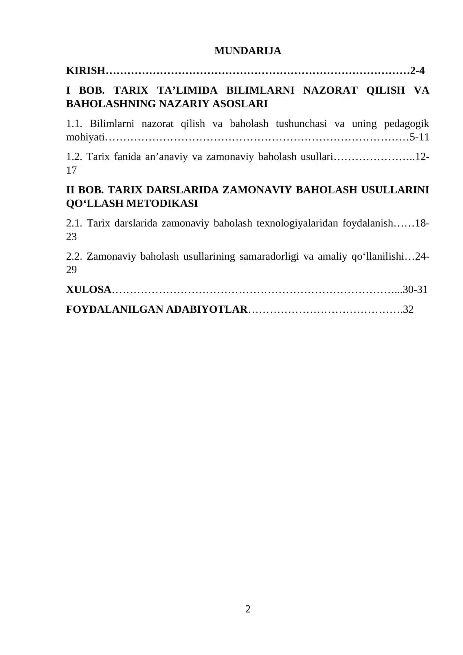 Tarix ta’limida o’quvchilar bilimini nazorat qilish va baholashning zamonaviy usullari 2