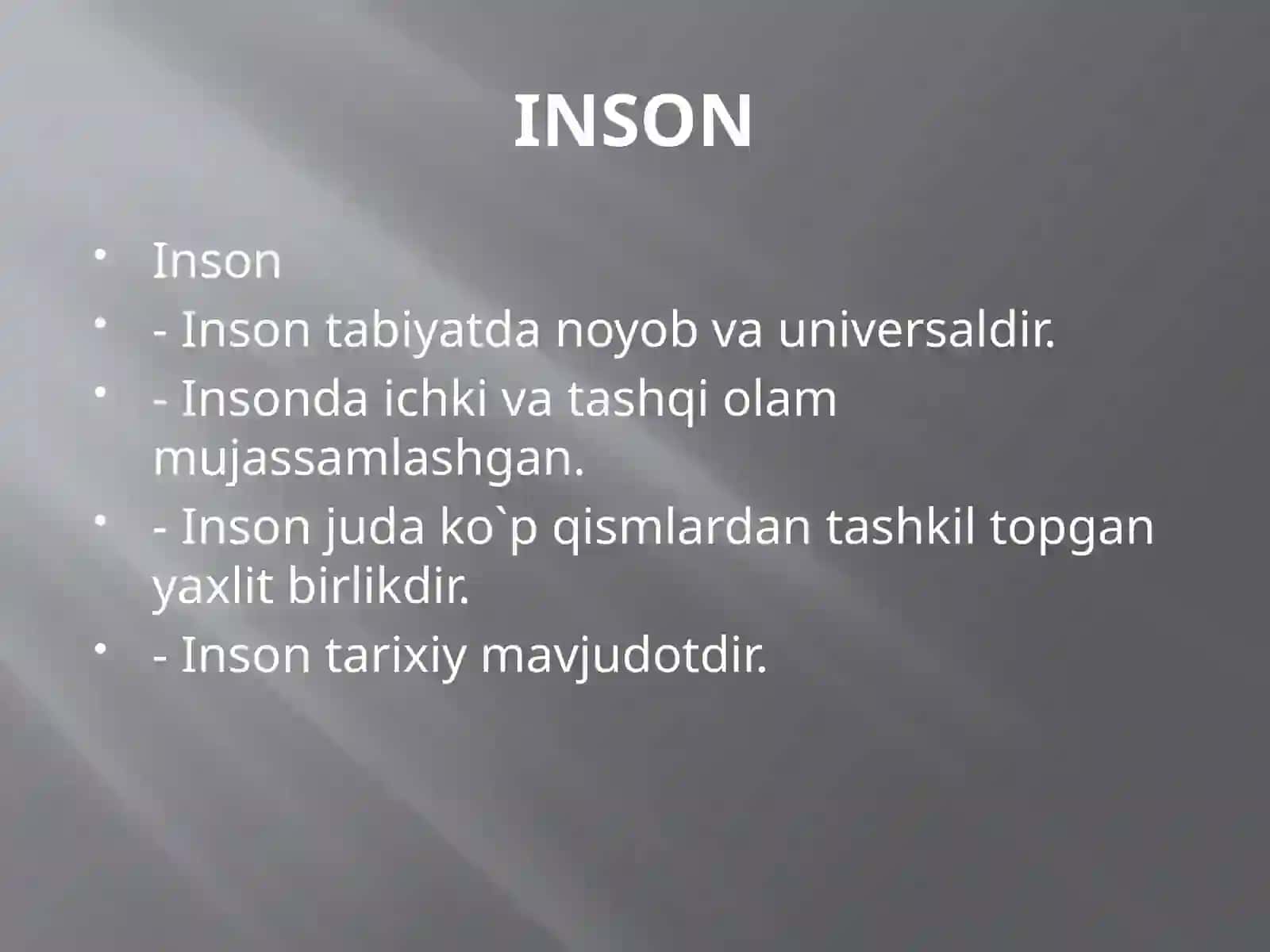Falsafiy antropologiya (inson falsafasi). Jamiyat va oila falsafasi 2
