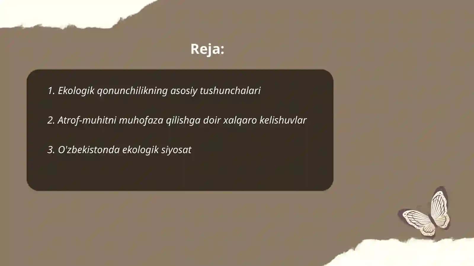Ekologiya va tabiatni muhofaza qilish: qonun va tamoyillar 2