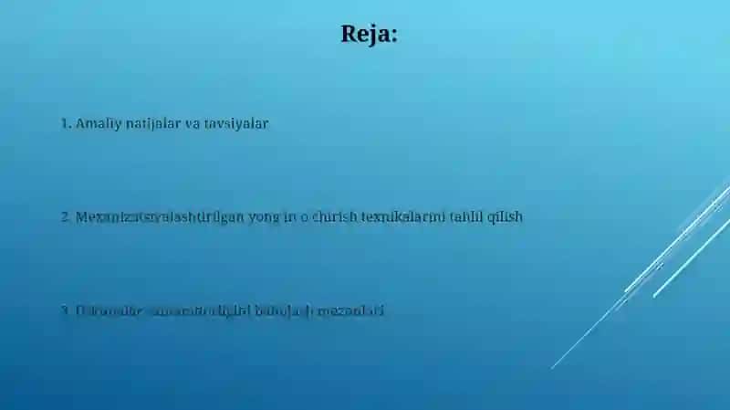 Mexanizatsiyalashtirilgan yong`in o`chirish texnikalari 2