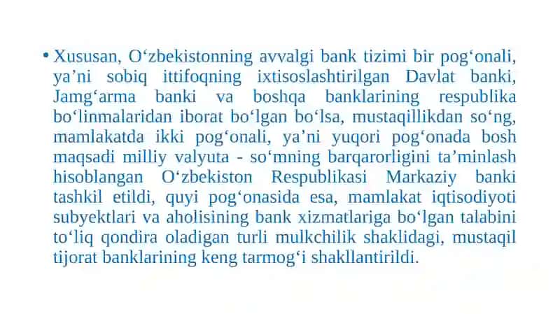 BANK FAOLIYATINING MOLIYAVIY-HUQUQIY TARTIBGA SOLINISHI 2