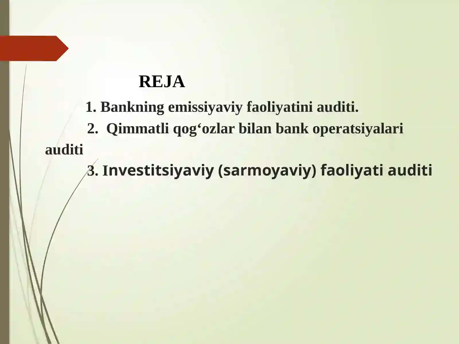 Banklarda qimmatli qog‘ozlar bilan opеratsiyalar auditi 2