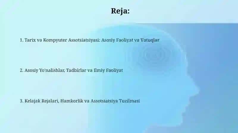 Tarix va Kompyuter Assotsiatsiyasi faoliyati 2