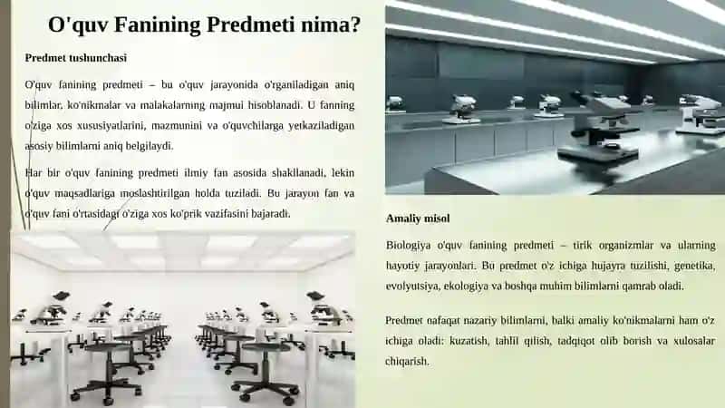 O'quv Fanining Predmeti, Maqsadi va Vazifalari, Nazariy-Metodologik Tamoyillari 2
