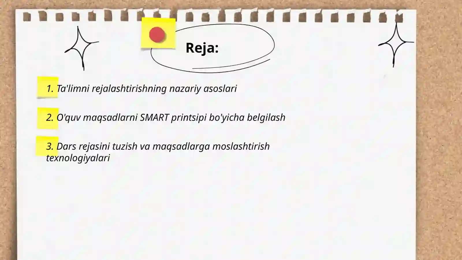 Ta'limni rejalashtirishning nazariy asoslari 2