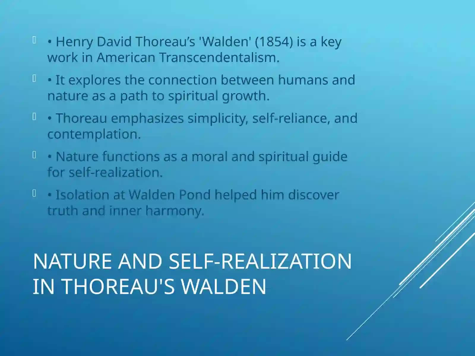 Nature and Self-Realization in Thoreau's Walden 2