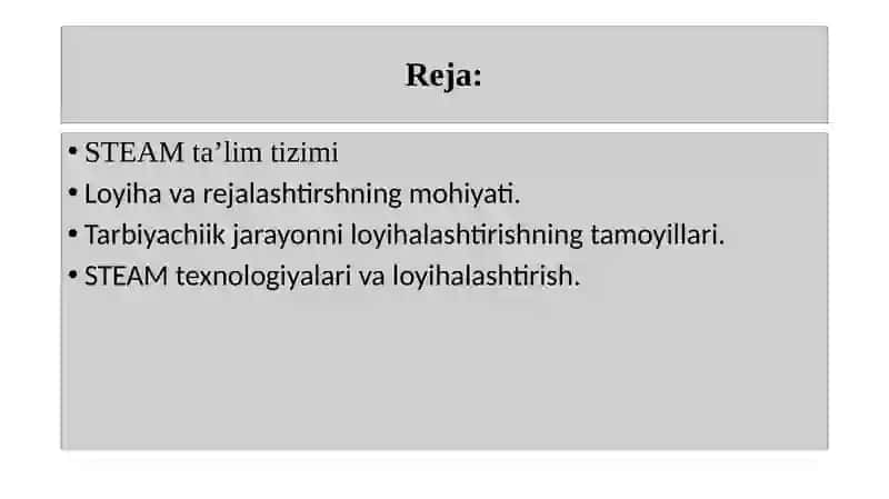 Steam ta'lim texnologiyasida loyihalash 2