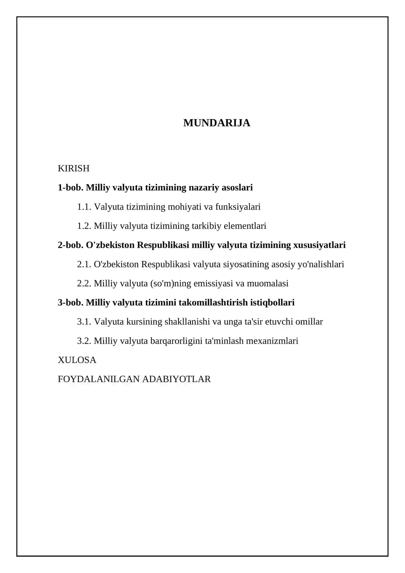 Milliy valyuta tizimi va uning elementlari 2