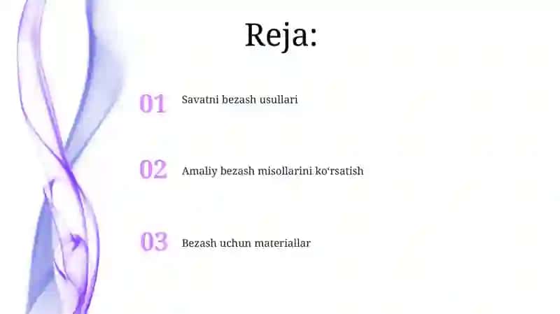 Savatni bezash 2