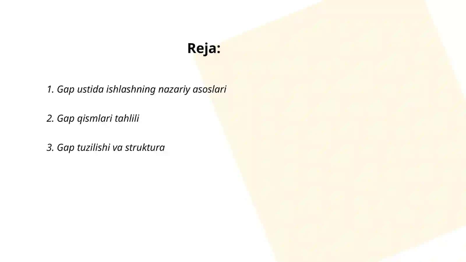 Gap ustida ishlashga oid mustaqil ishlar 2