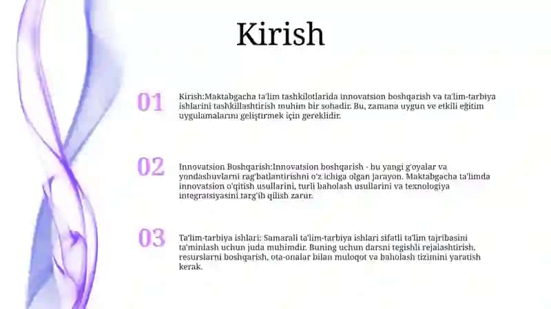 Maktabgacha TaʼLim Tashkilotlarini Innovatsion Boshqarish Va TaʼLim Tarbiya Ishlarini Tashkillashtirish 2