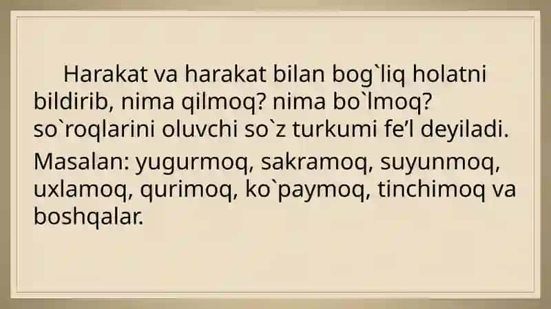 Fe’l so`z turkumi 2
