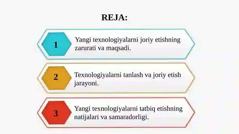 Ishlab chiqarish jarayoniga yangi texnologiyalarni tatbiq etish 2