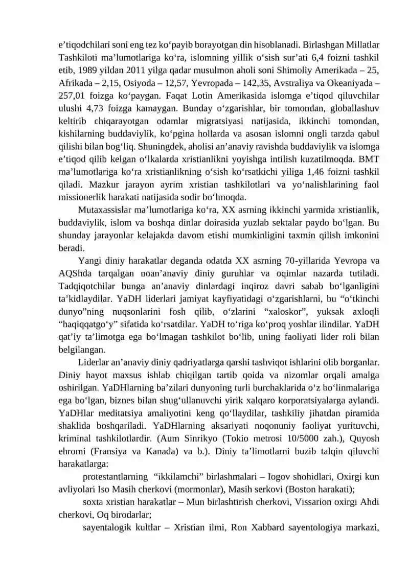 Yangi diniy harakatlar va sektalar 2