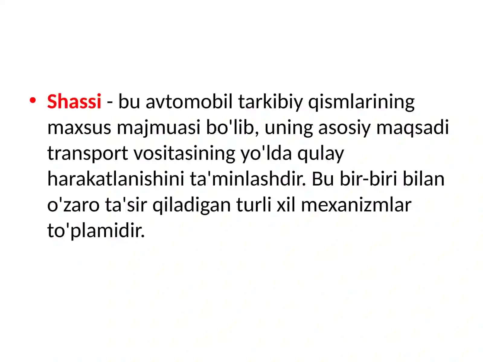 Avtomobilning yurish qismi 2