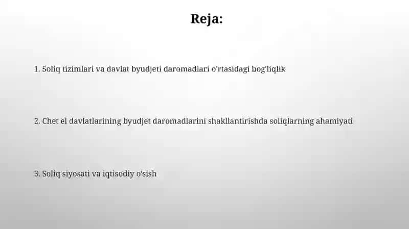 Chet el davlatlarining soliq tajribasi va saboqlari 2