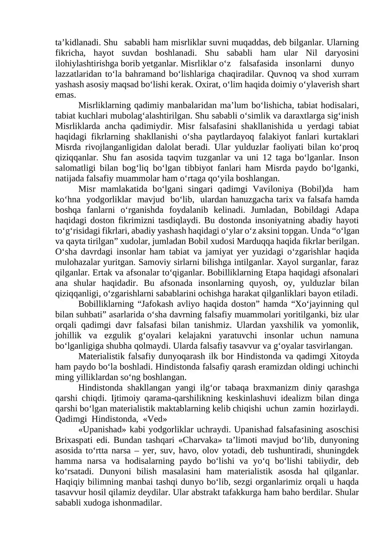 FALSAFIY TAFAKKUR TARAQQIYOTI BOSQICHLARI. SHARQ FALSAFASI 2