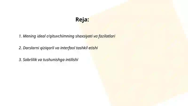 Mening idealimdagi oʻqituvchi 2