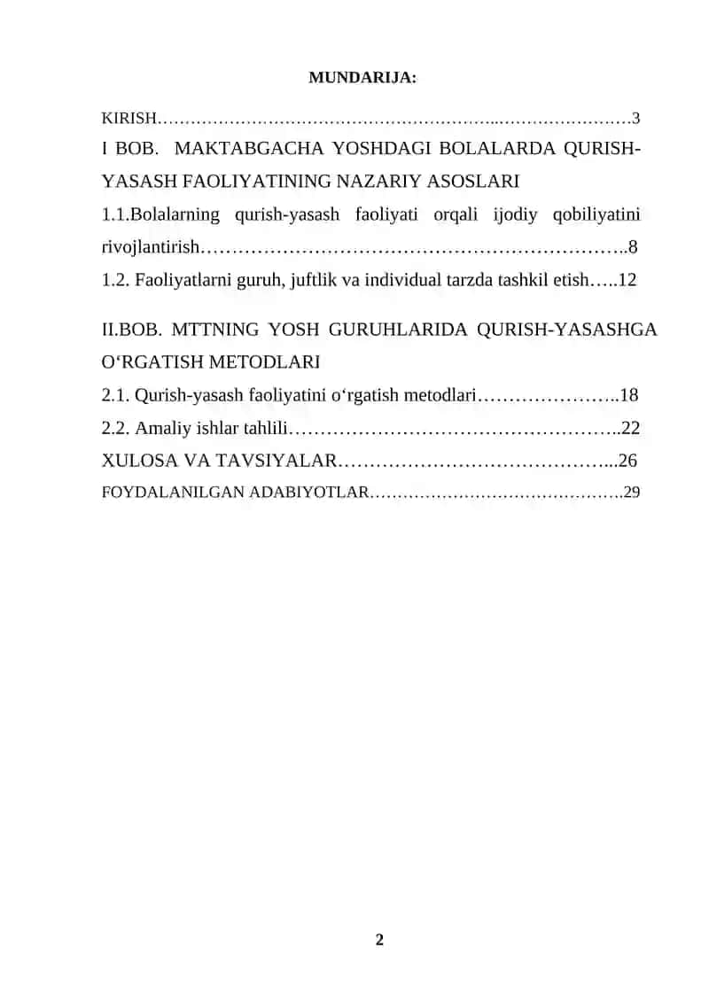 MTTning yosh guruhlarda qurish-yasashga o‘rgatish metodlari 2