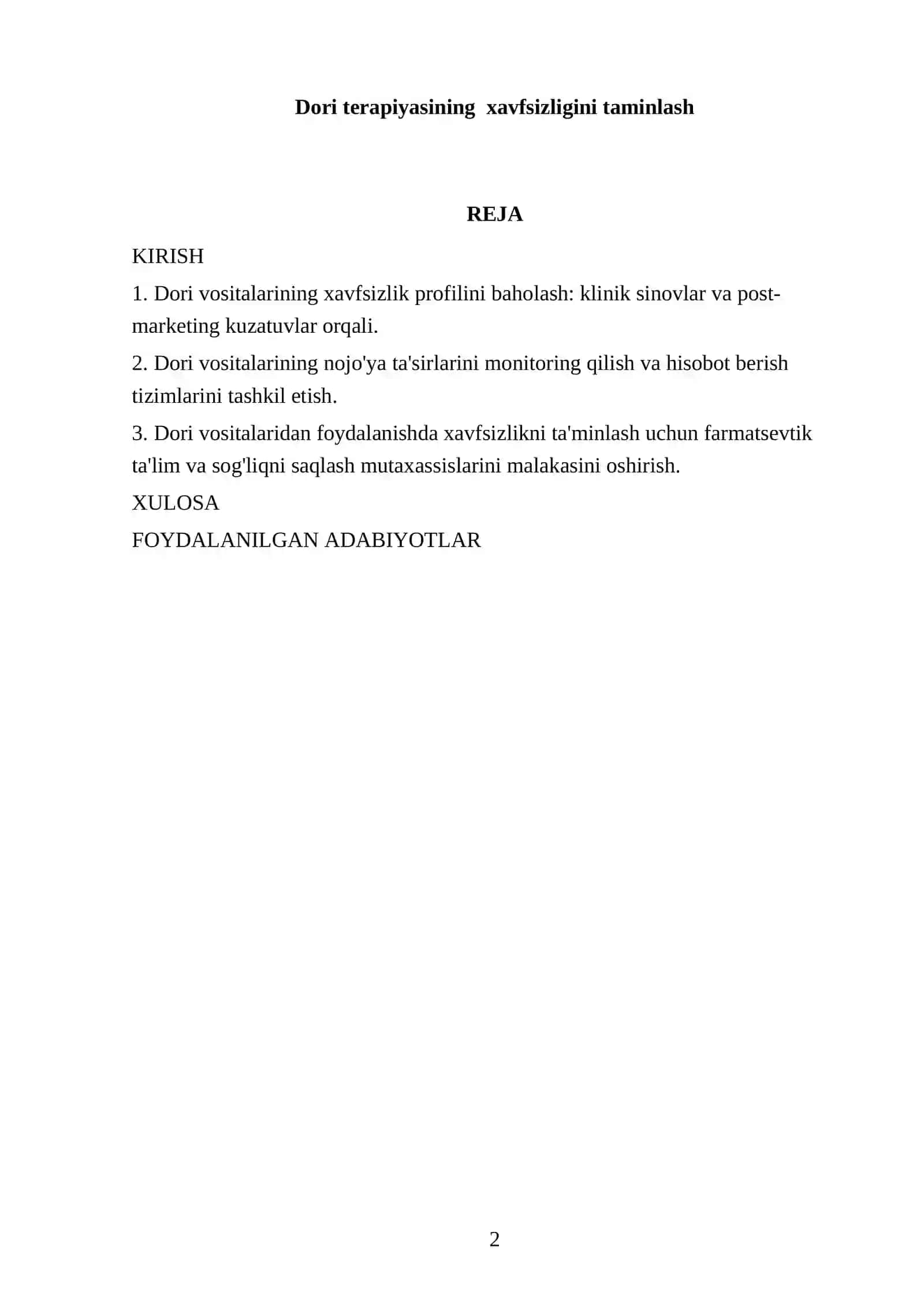 Dori terapiyasining xavfsizligini taminlash 2