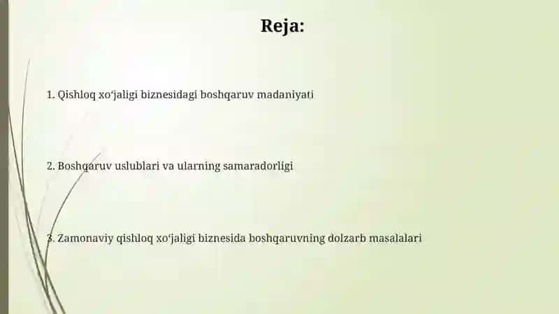 Agrobiznesdagi boshqaruv madaniyati va uslubi 2