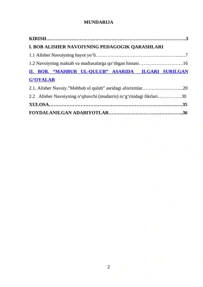 "ALISHER NAVOIYNING “MAHBUB UL-QULUB”ASARINING PEDAGOGIK TAHLILI” 2