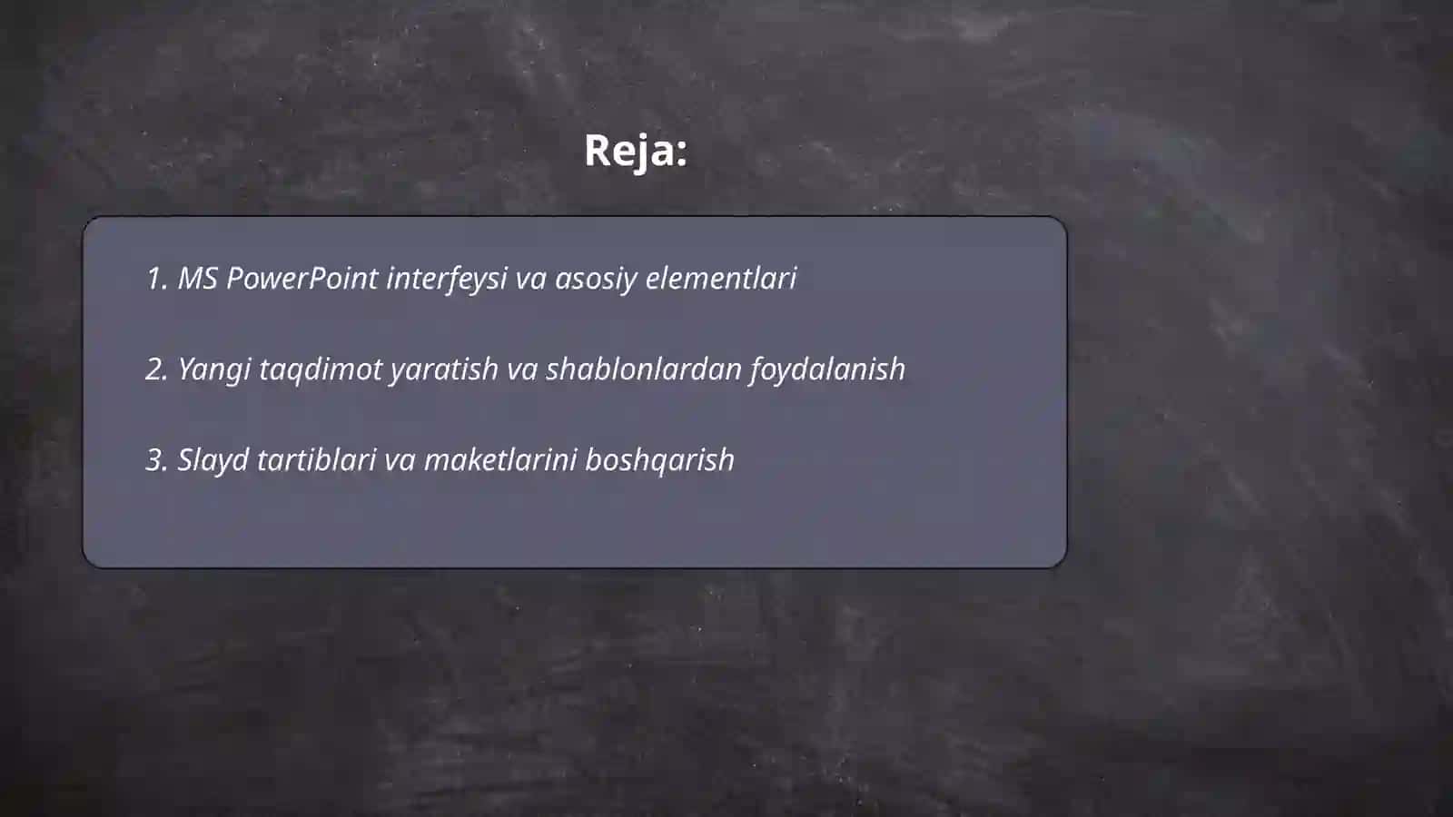 MS PowerPoint da taqdimotlar yaratish 2