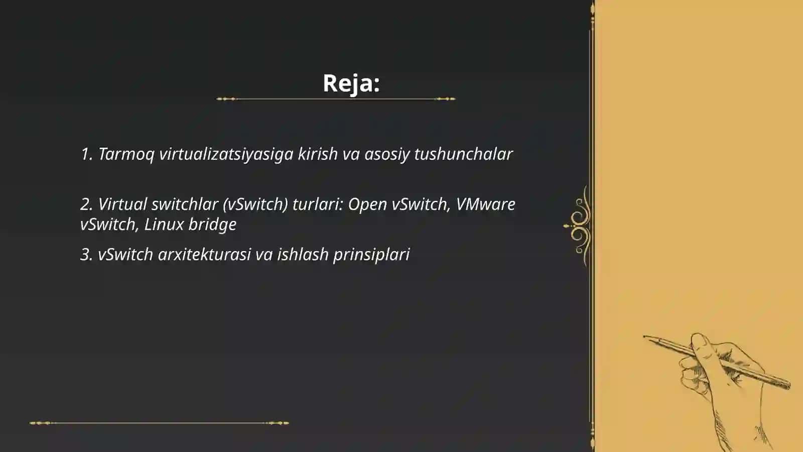 Tarmoq virtualizatsiyasi (Network Virtualizatsiyon va vSwitchlar 2