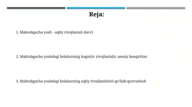 Maktabgacha yosh davri psixik rivojlanish 2