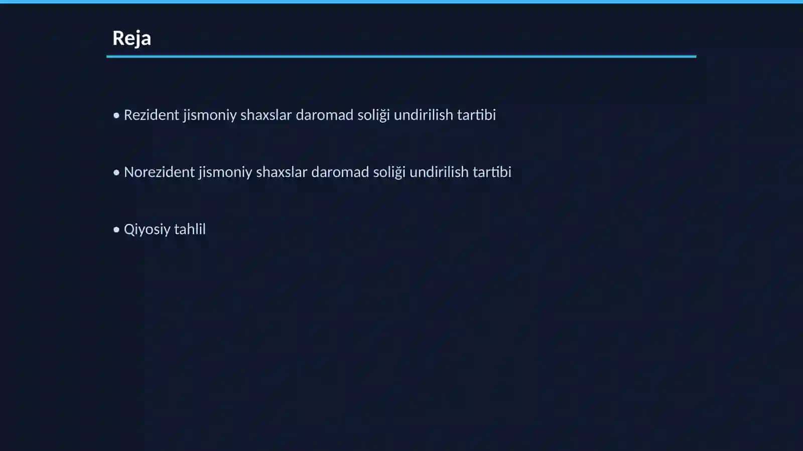 Rezident va norezident jismoniy shaxslar daromadlarining soliqga tortilishi: qiyosiy tahlil 2