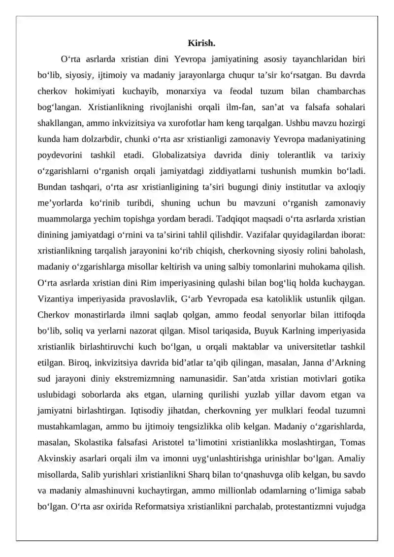 O‘rta asrlarda xristian dini 2