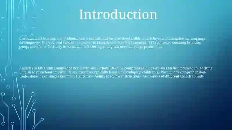 Analysis Of Listening Comprehension Exercises In Teaching English To Preschool Children 2
