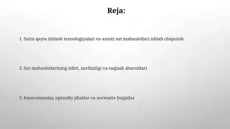 Sut va sut mahsulotlari texnologiyasi 2