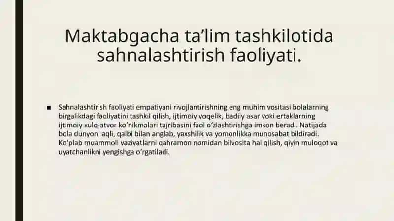 sahnalashtirush va ijodiy qobiliyat 2