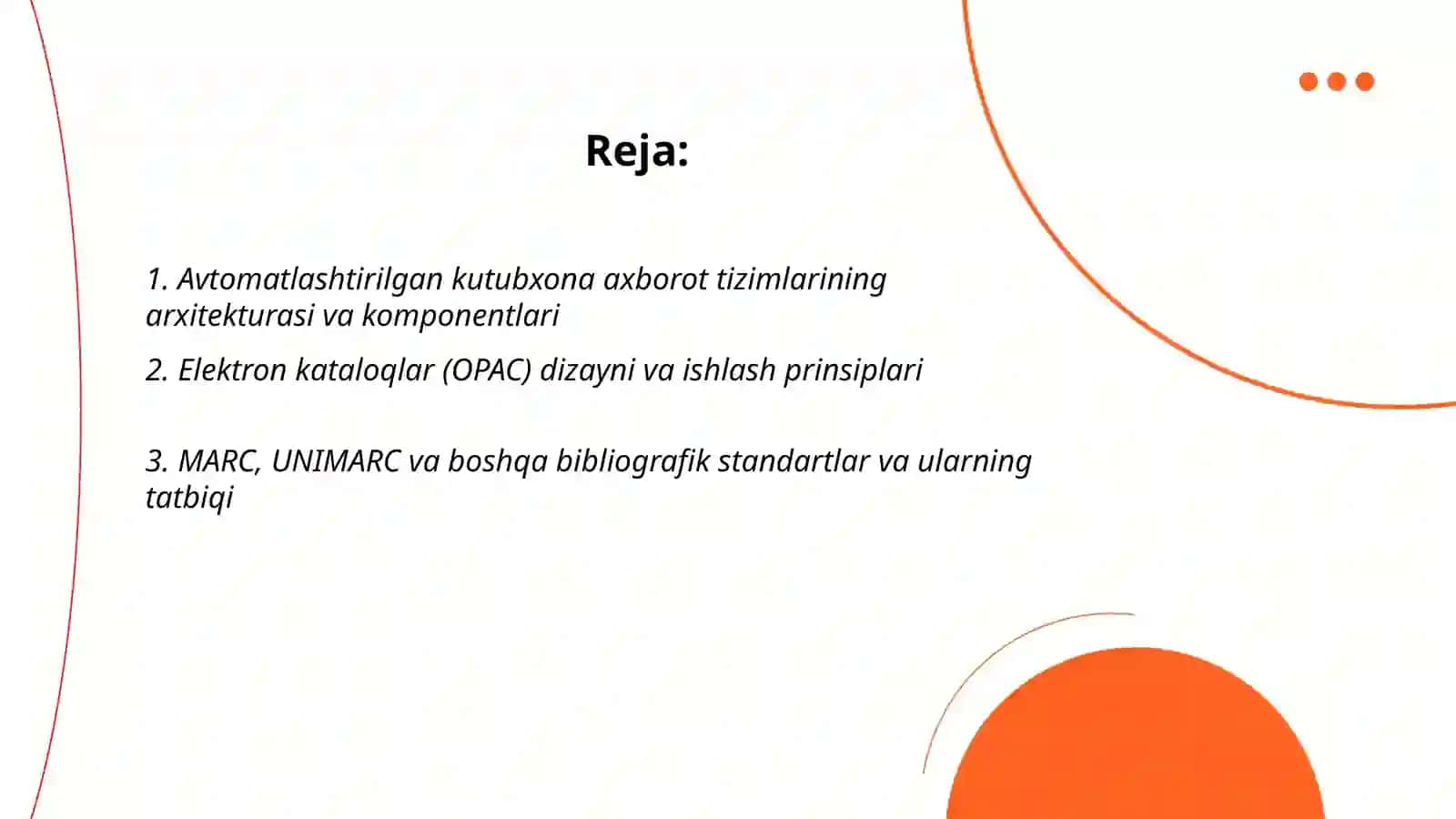 Avtomatlashtirilgan kutubxona axborot tizimlari 2