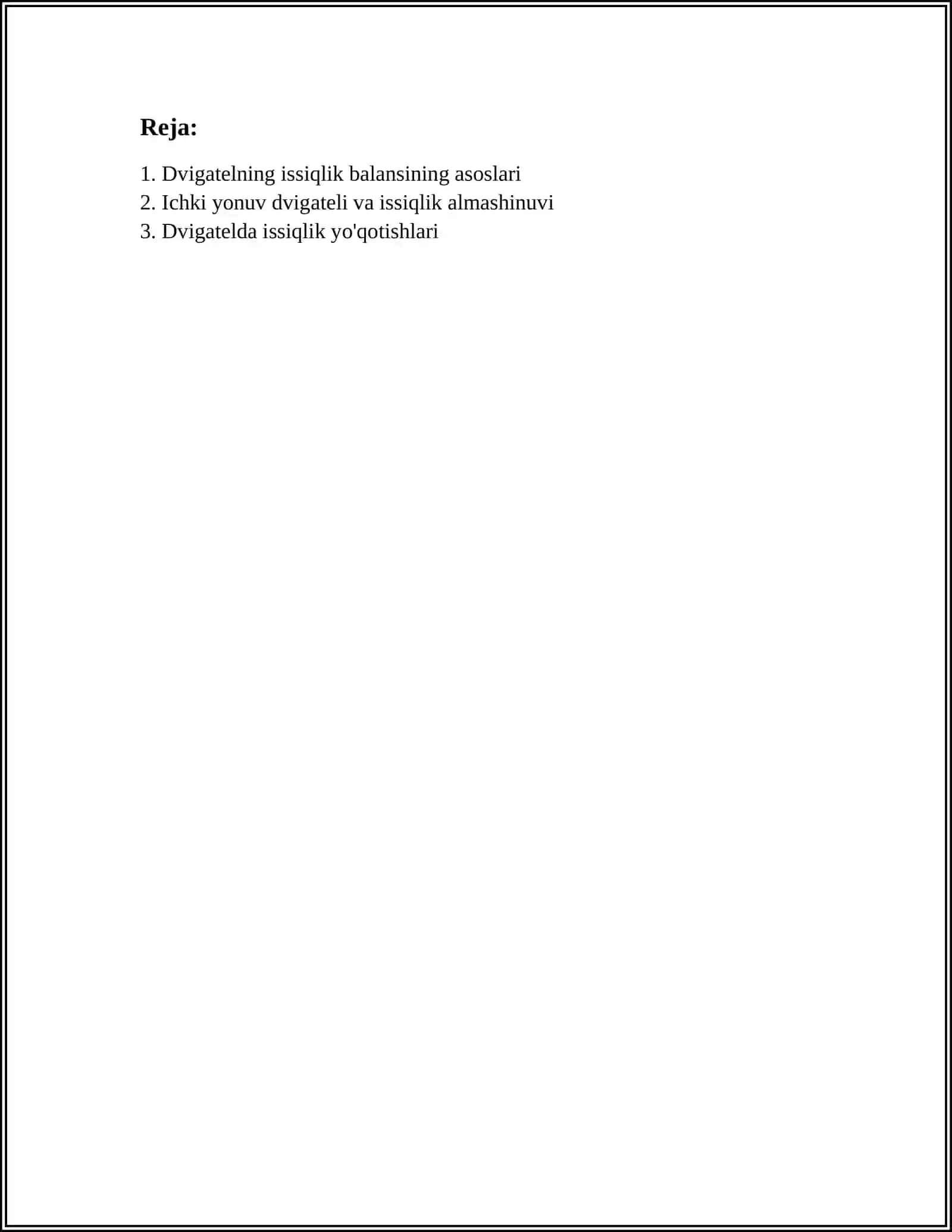 DVIGATELLARNI ISSIQLIK BALANSI 2