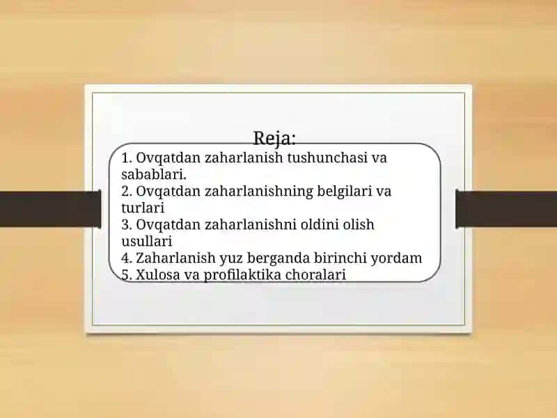 Ovqatdan zaharlanish vaularni oldini olish choralari 2