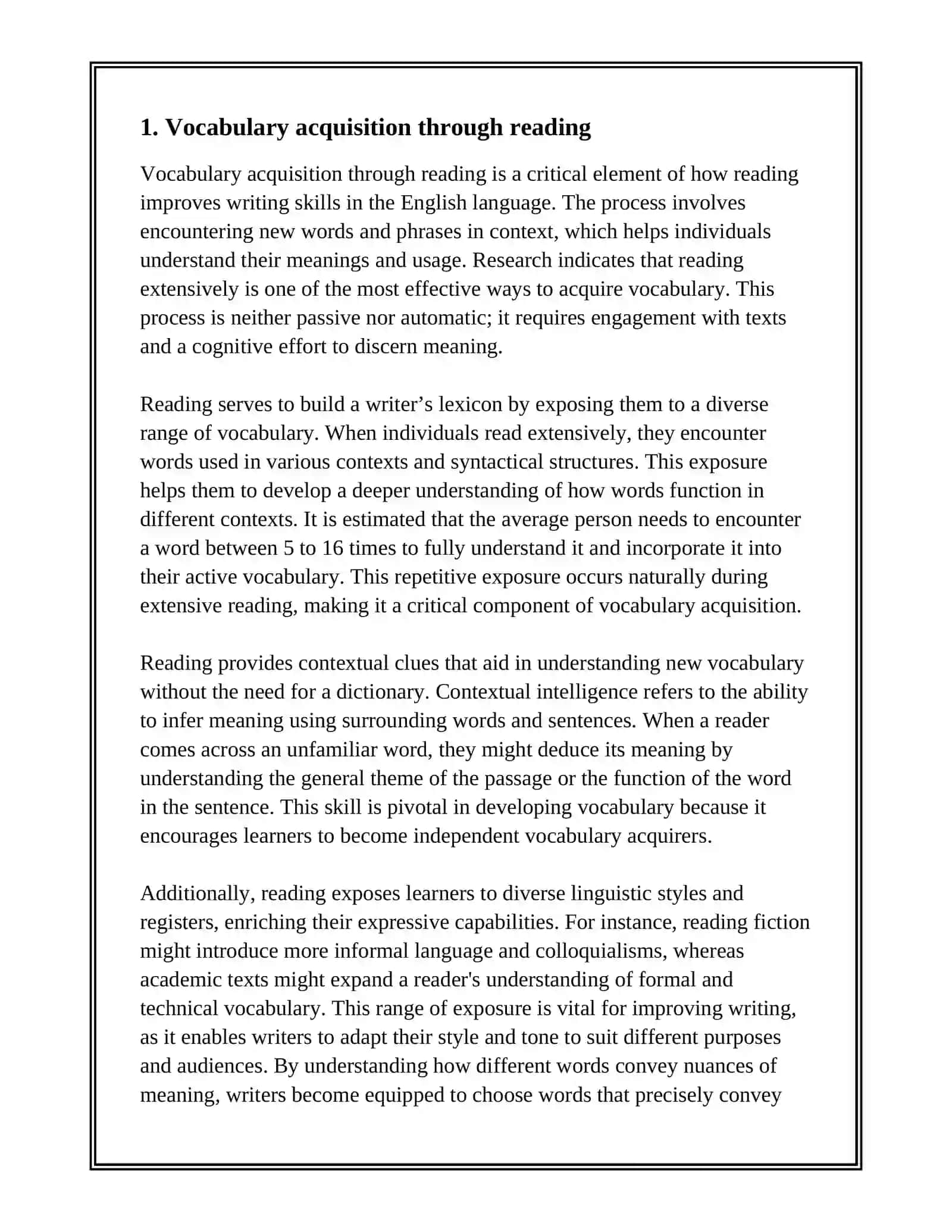 THEM READING IMPROVES WRITING SKILLS 2