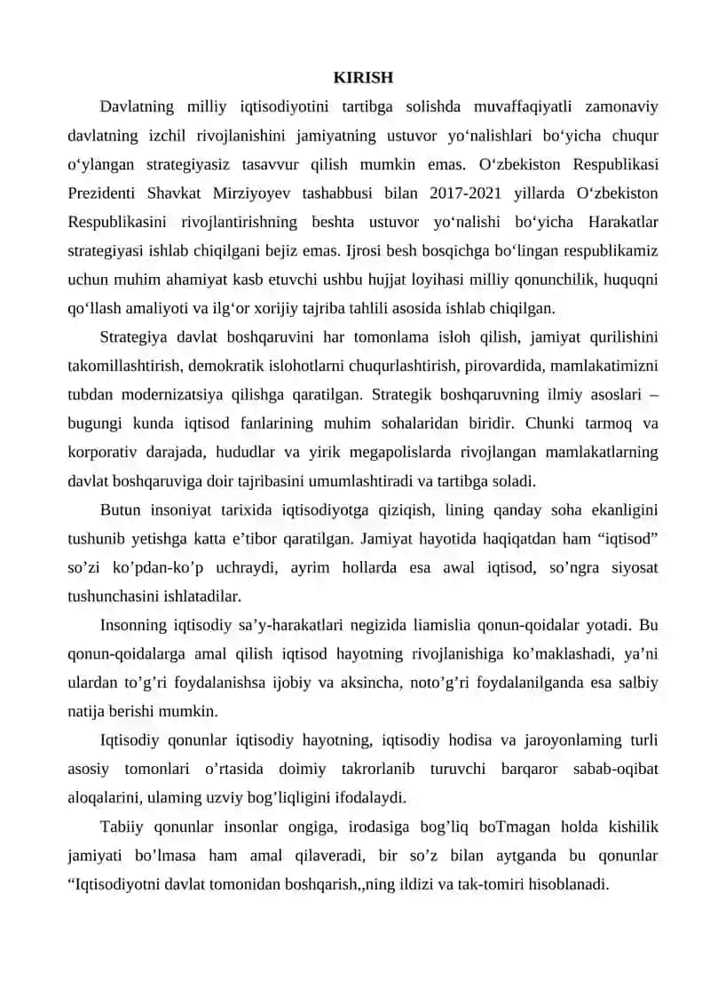 Iqtisodiyotni davlat tomonidan tartibga solishning mohiyati va zarurligi 2