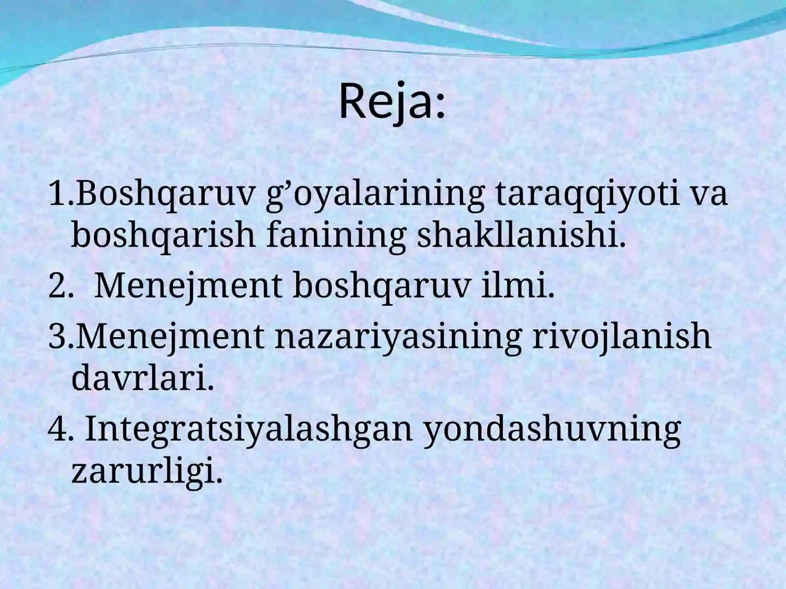 Menejment nazariyasi 2