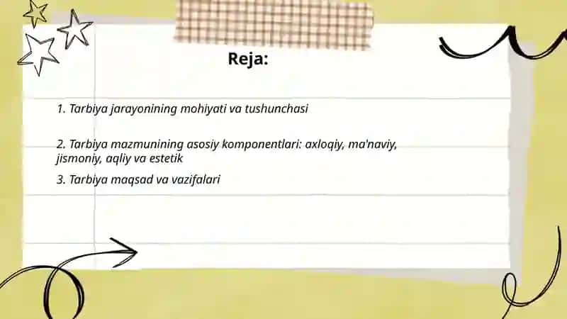 Tarbiya jarayoning mohiyati mazmuni tarbiya tamoyillari va metodlari 2