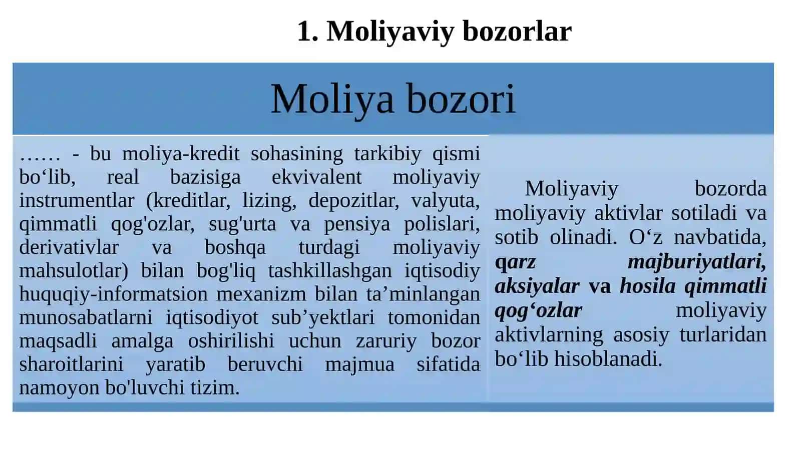 Moliyaviy bozorlar 2