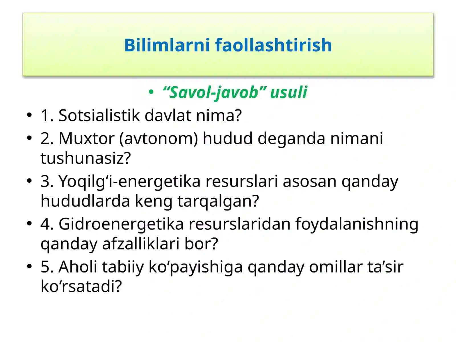 Bilimlarni Faollashtirish 2